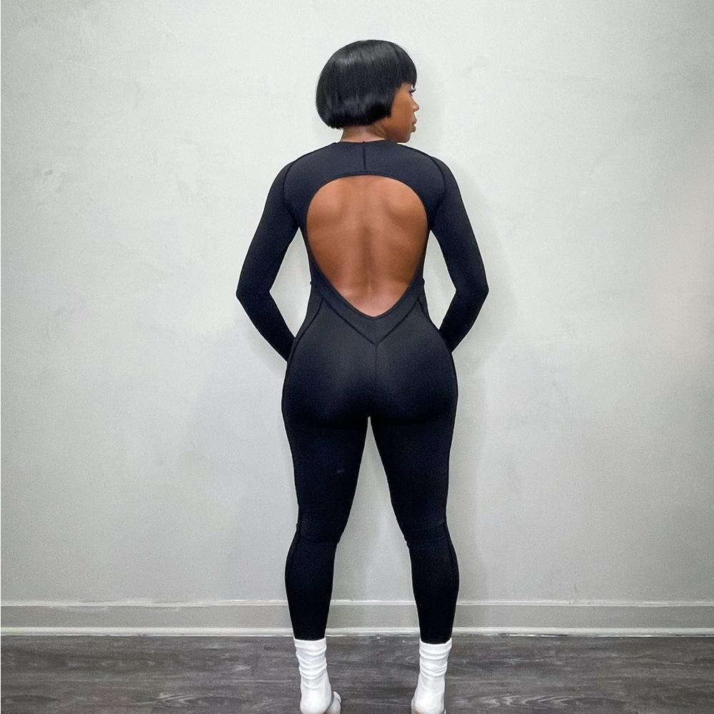 Elegant Black Open-Back Dress